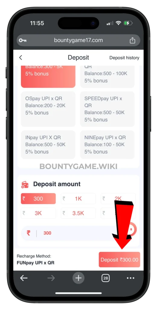 bounty-game-deposit-page